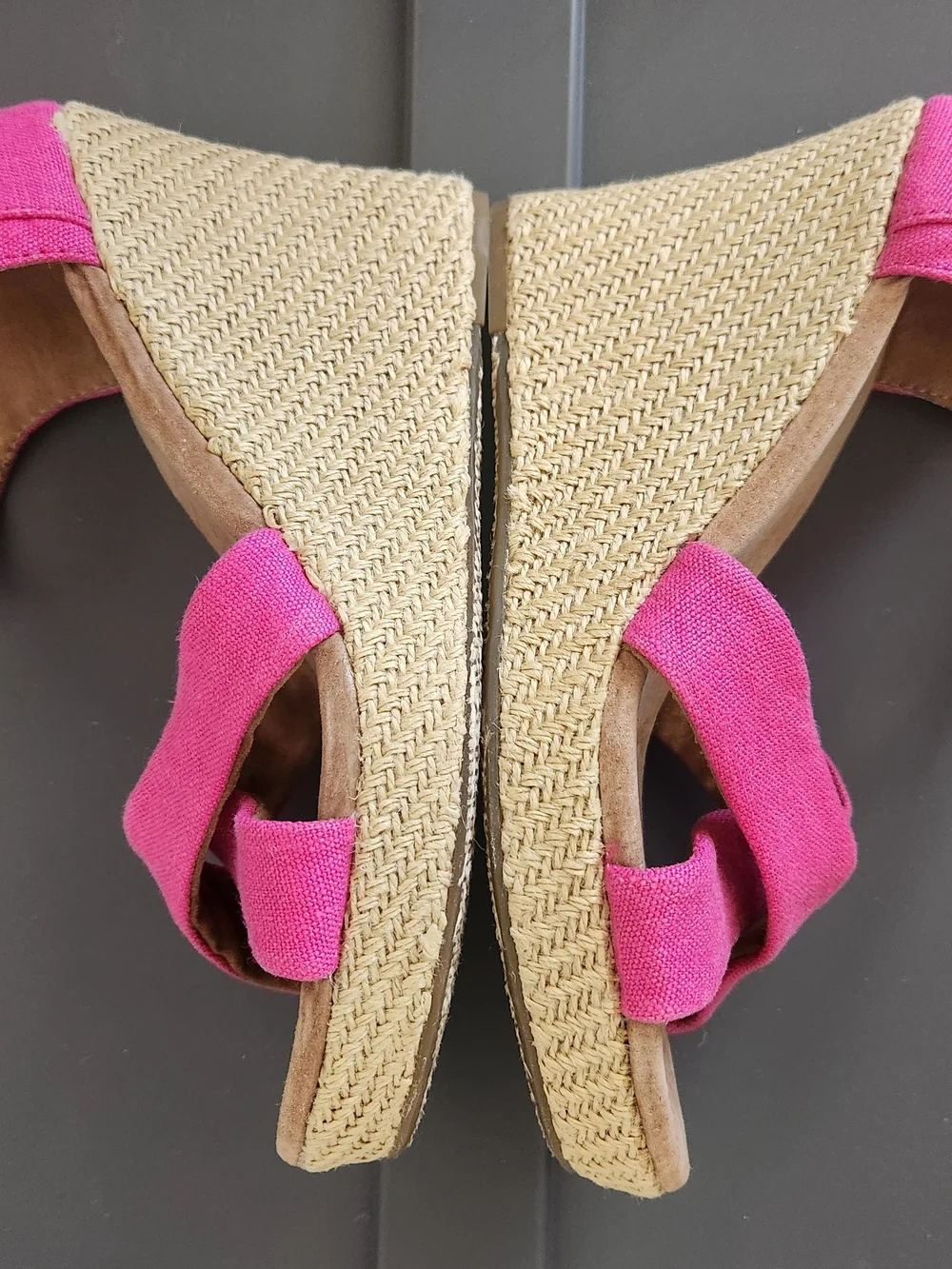 TOMS Women's Pink Espadrille Wedge Sandals